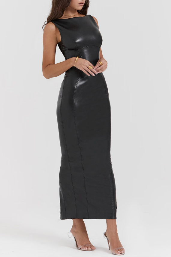 Vivian | Leather Maxi Dress