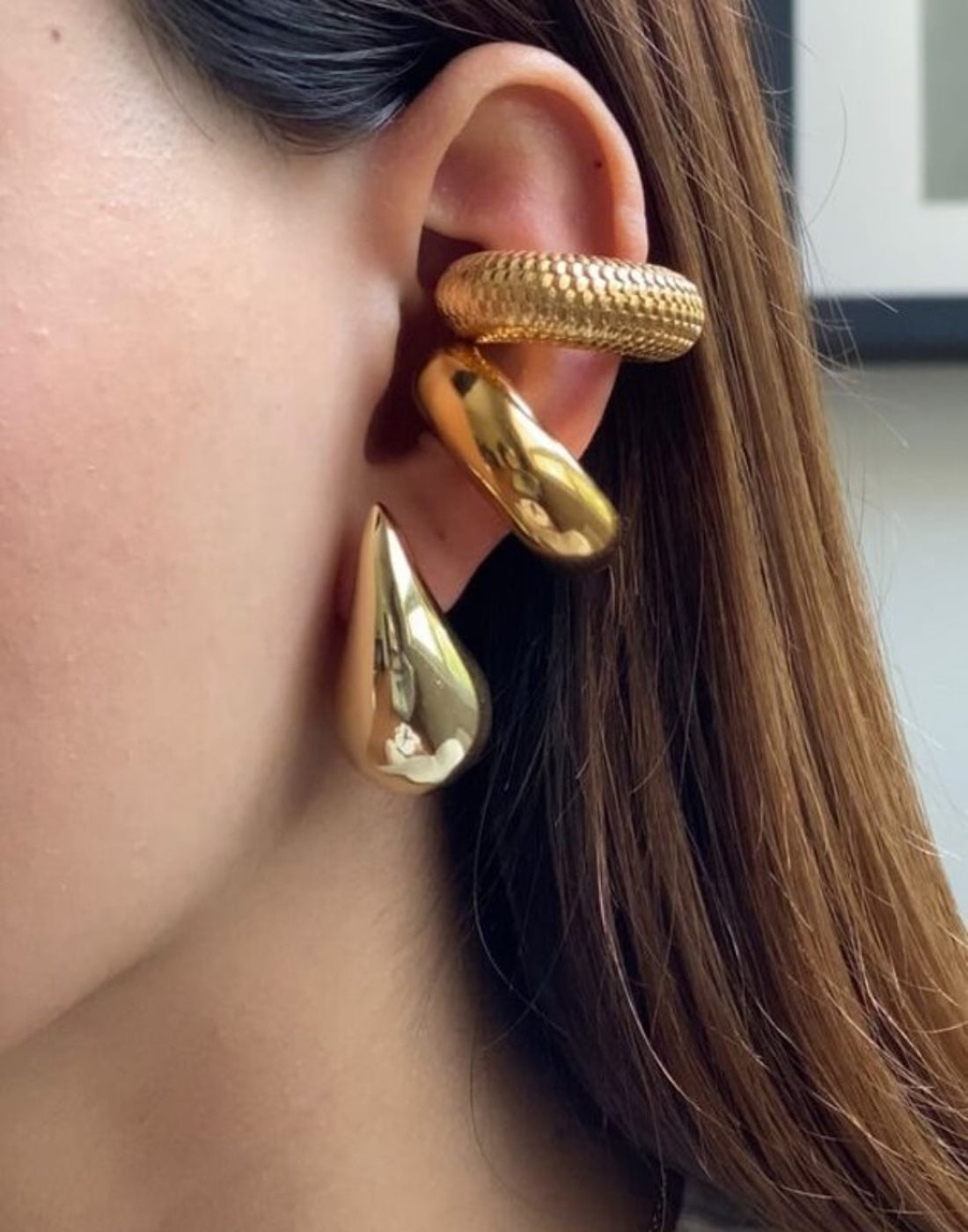 Golden Whisper Sculpted Earrings