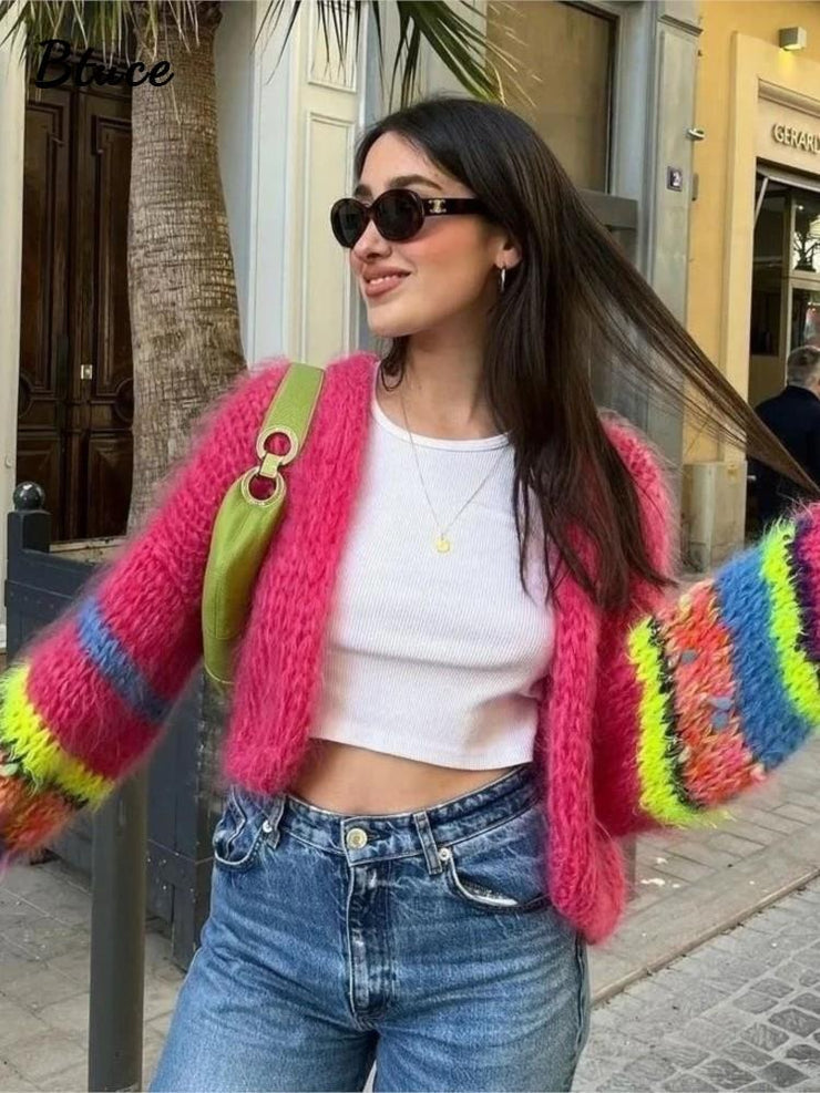 Mirabelle - Colorful Chunky Knit Cardigan