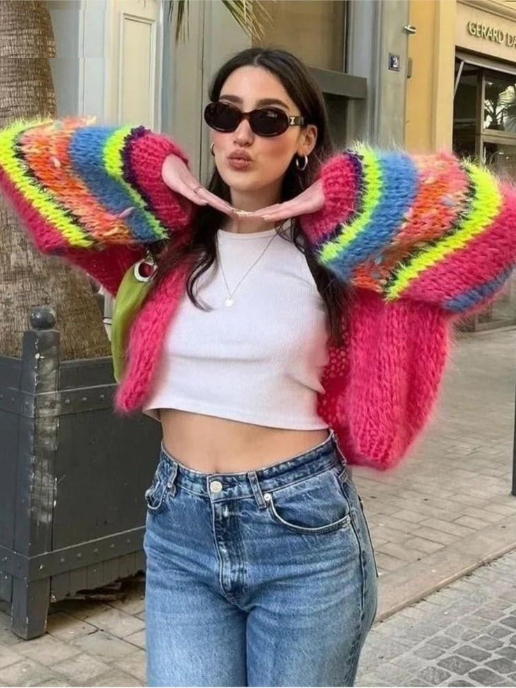 Mirabelle - Colorful Chunky Knit Cardigan