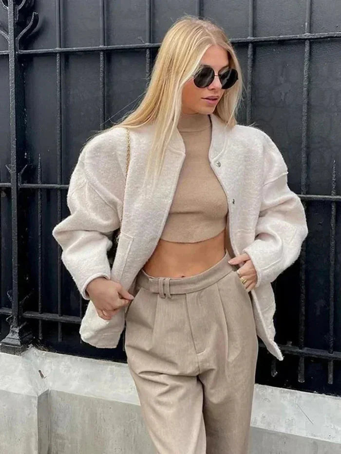 Women’s Wool-Blend Oversized Jacket