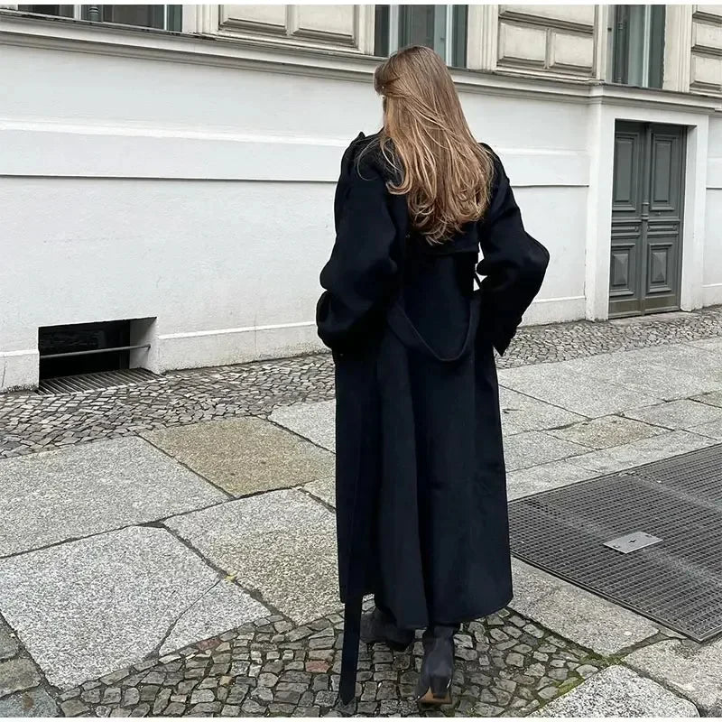 Women’s Double-Breasted Wool Blend Coat