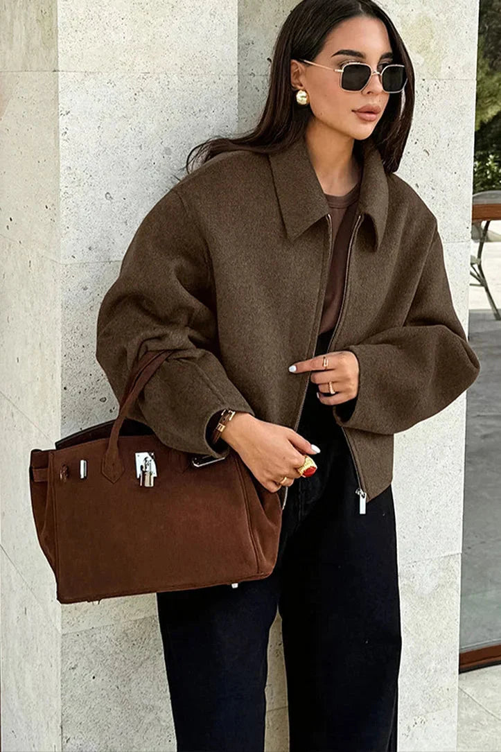 Women’s Cropped Wool-Blend Jacket