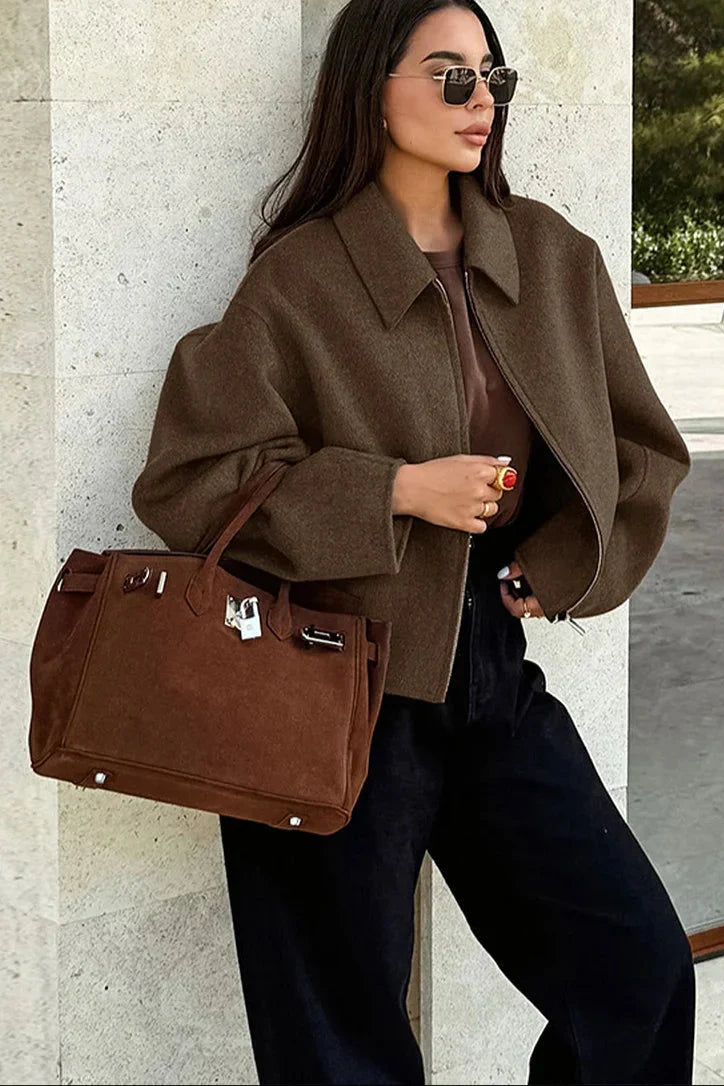 Women’s Cropped Wool-Blend Jacket