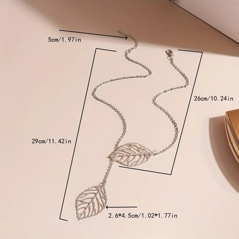 Women’s Circle Pendant Necklace - Minimalist Y-Shaped Drop Chain