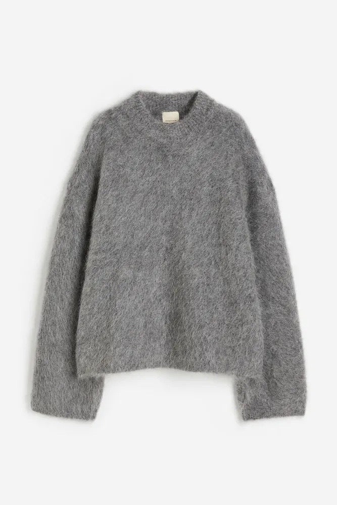 Women’s Fuzzy Knit Sweater - Cozy Long Sleeve Pullover