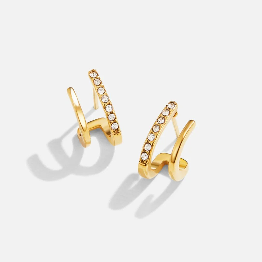 Viva - Claw Gold & Crystal Drop Earrings